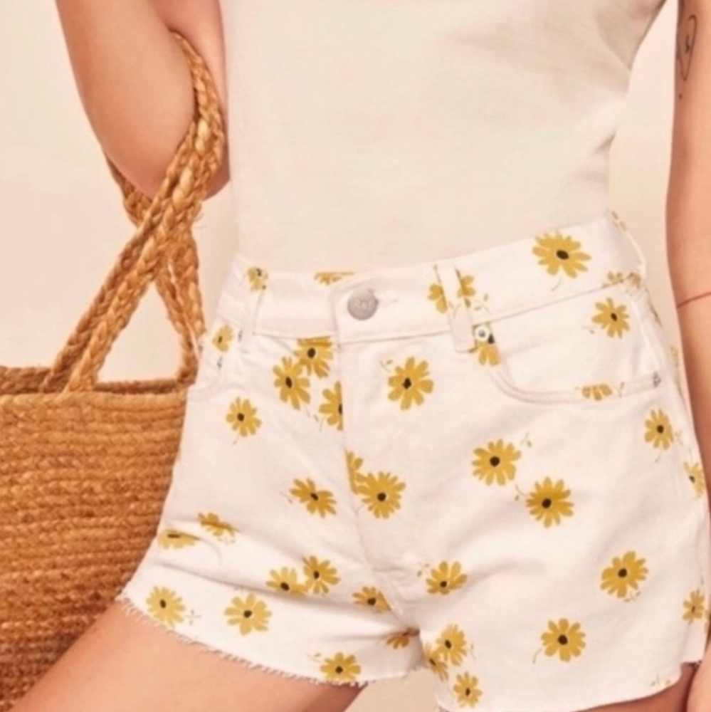 Reformation Charlie High Rise Daisy Shorts